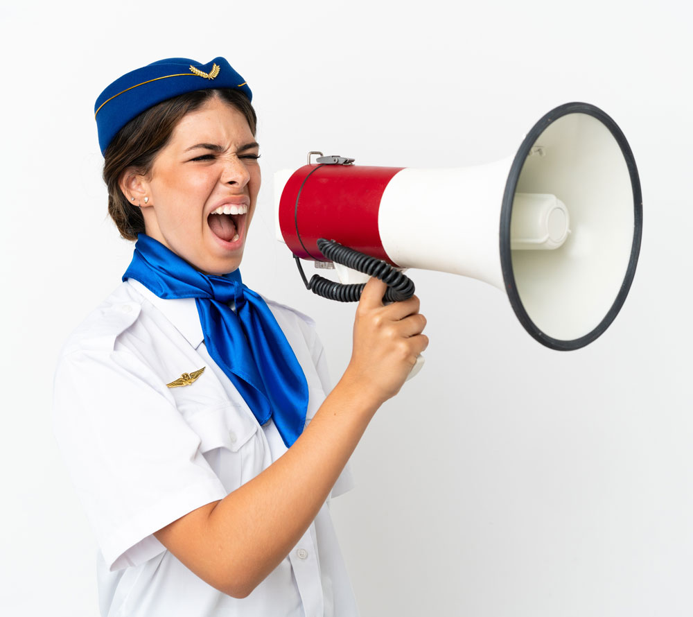 airplane-stewardess-caucasian-woman-isolated-white-background-shouting-through-megaphone